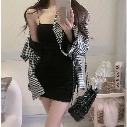 Elegant Solid Sling Sleeveless Type A Sheath Mini Short Dresses Summer Sexy Slim Slimming Arm Covering Dresses