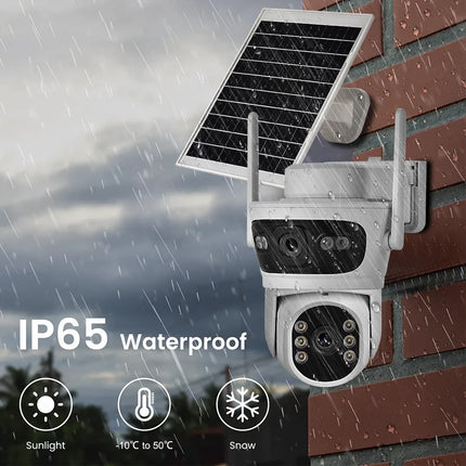BERRY IOT 6MP 2K Outdoor Solar WIFI Surveillance Camera HD Dual Lens CCTV Two-way Voice Intercom Wireless Network Camera ICSEE