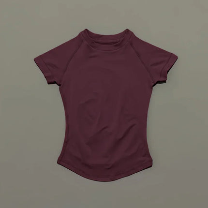 HISTELLO Impact Short Sleeve Yoga Tops Seamless Women Slim Fit High Stretch Gym Fitness Running Workout Sports T Shirt