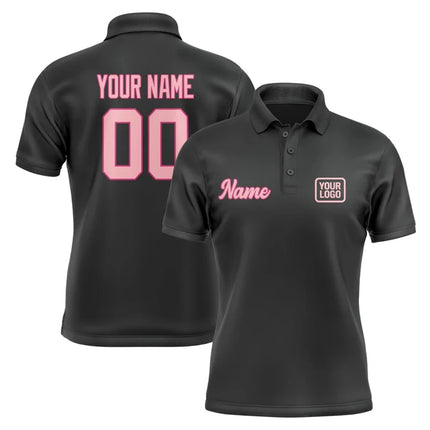 Personalized DIY Black Polo Shirts Customized Name Team Name Logo Number Team Uniforms Loose Darts Bowling Billiards Golf Tops