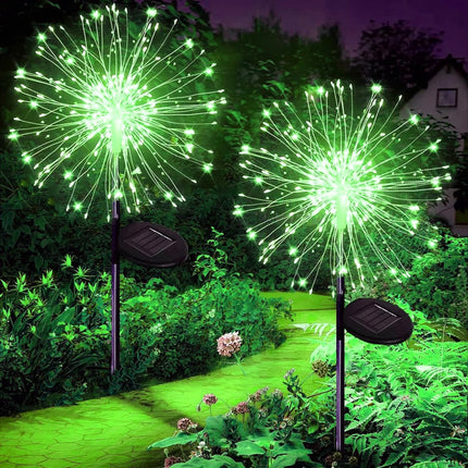 Solar Lights for Outdoor Garden 60/200/420LED Dandelion Lighting Stake Solar Firework Light for Christmas Halloween Lawn Decor