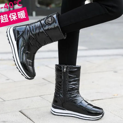 Fashion Designer Women Snow Boots Luxury Winter Boots Thick Plush Waterproof Non-slip Female Winter Shoes Warm Fur Botas Mujer