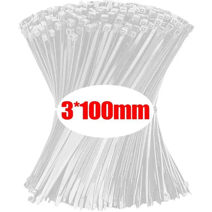 1000/100Pcs Nylon Cable Ties Self-locking Cord Ties Straps Adjustable Cables Fastening Loop Home Office Wire Zip - product im