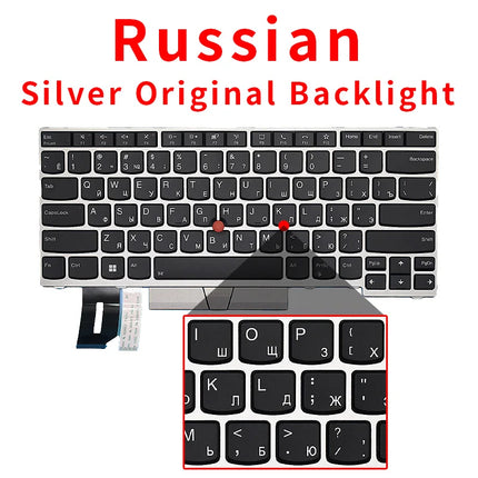 Spanish Russian Backlit Laptop Keyboard For Lenovo Thinkpad E480 E485 E490 E495 L380 L390 L490 L480 T490 T495 01YP280 01YP320