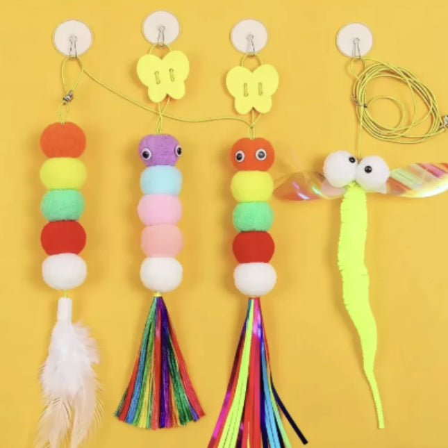 New Cat Hanging Cat Toy Hanging Door Elastic Rope Cat Stick Feather Pet Supplies For Cats And Dogs