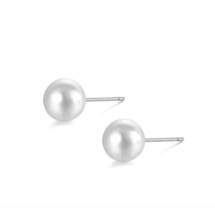12Pairs Elegant Imitation Pearl Stud Earrings Simple Ball Bead Earring Set Women's Charming Wedding Party Bridal Jewelry