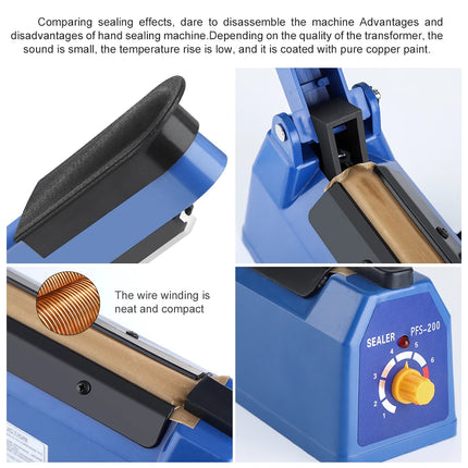 200mm 110/220V Heat Seal Machine Household Impulse Vacuum & Power Suction Food Meat Plastic Bag Sealer Kitchen Fruit Storage