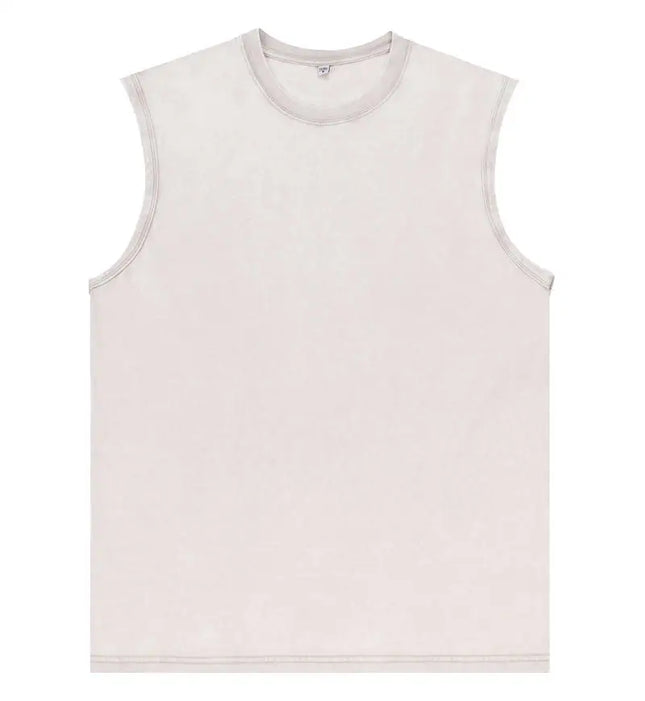 2025 Neue Sommer Herren Tank Tops aus gewaschener Baumwolle Muskel Gym ärmellose Workout T-Shirts Laufen Strand Locker geschnittene T-Shirts