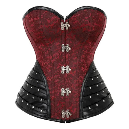 Steampunk Overbust Corset Retro Gothic Clothing Women Clubwear Bustiyer Corselet