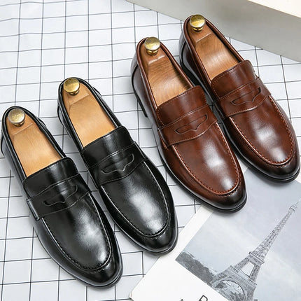 Men Casual Leather Shoes Dress Leather Loafers Men Classic Casual Business Shoes Trend Formal Party Social Leather Shoes Male