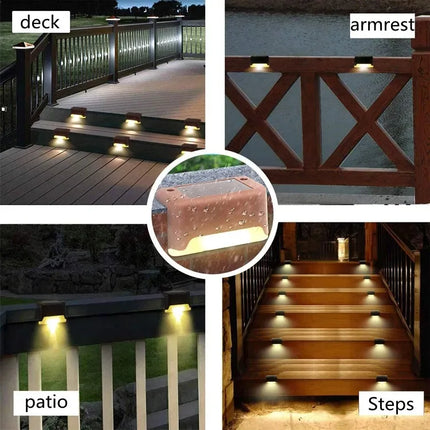 4-32 Pack LED Solar Step Lamp Path Stair Outdoor Garden Lights Waterproof Balcony Light Decoration for Patio Stair Fence Light ﻿