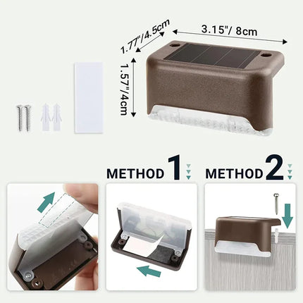4-32 Pack LED Solar Step Lamp Path Stair Outdoor Garden Lights Waterproof Balcony Light Decoration for Patio Stair Fence Light ﻿