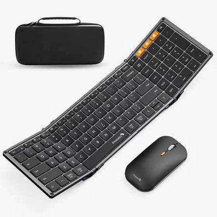 ProtoArc XKM01 Tri-Fold Bluetooth Wireless Keyboard and Mouse Combo Protable Slim 2.4g Full Size 105 Key Foldable - product i