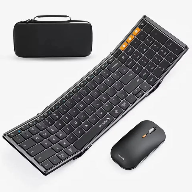 ProtoArc XKM01 Tri-Fold Bluetooth Wireless Keyboard and Mouse Combo Protable Slim 2.4g Full Size 105 Key Foldable - product i