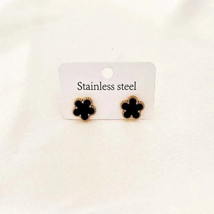 1pc Luxury Five Leaf Flower Pendant Necklace Jewelry Earrings for Women, Fashion Stainless Steel Clover Bracelets Gift
