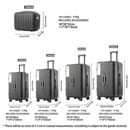 Ultra-Large Capacity Thickened Suitcase Set ABS+PC Material Trolley Case  USB Charging Interface Universal Wheels Luggage
