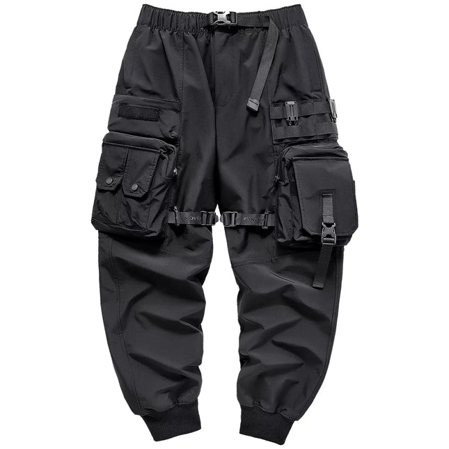 Pantalones cargo tácticos gruesos de invierno 2022 para hombre, a la moda, funcionales, multibolsillos, pantalones de hip hop, ropa de calle, Techwear negros