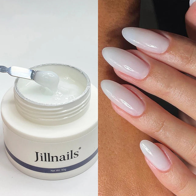 Jillnails Jelly Gel Uñas Constructor UV Gel 50g para Extensión de Uñas Duro Suave Crema UV Led 50ml