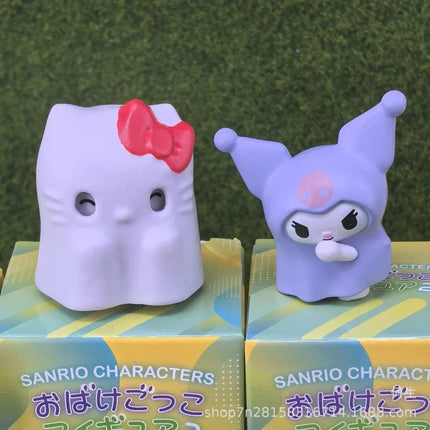 Sanrio Blind Box Toys Halloween Ghost Dress Up Figure Kuromi Hello Kitty Pochacco Hangyodon Doll Model Toys