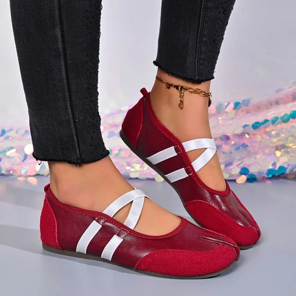 Fashion Soft Leather Split Toe Women Tabi Ballet Flats Spring Autumn Comfortable Walking Lazy Loafers Casual Girls Dance Shoes