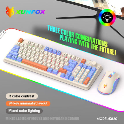 K820 USB Wired Game Keyboard Mouse Set Illuminated Desktop/Laptop Home Office Female Male Keyboard - product image from BSM M