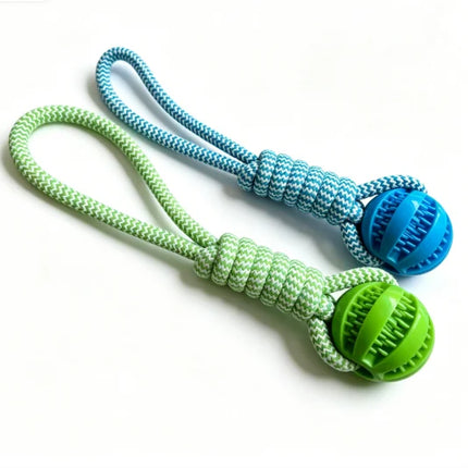 with Leaking Food Ball Interactive Tug of War Chew Toy Teeth Cleaning Bite Resistant Cotton Rope Toy for Small Medium Large Dogs