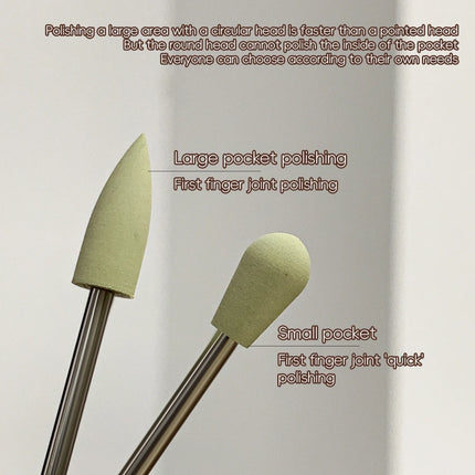 1PCS Round/Pointed Tip Silicone Polishing Bit Electric Manicure Machine Nail Drill Access Nail Buffing Tips Nail Detail Tools