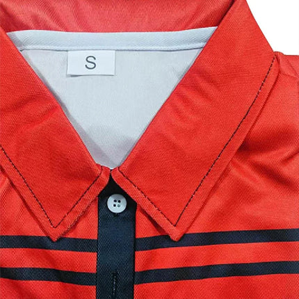 Men's Line Rugby Polo short-sleeved Collar Shirt Casual School Outdoor Sports Casual Daily Wear men's Clothing