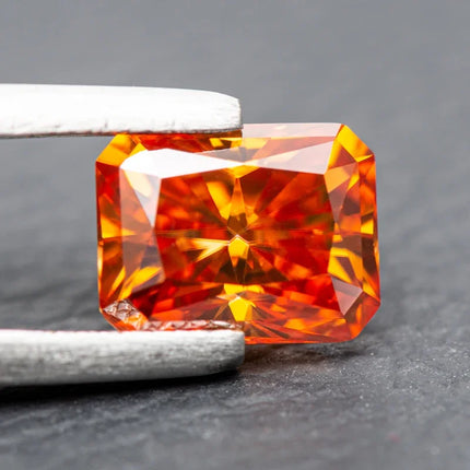 Moissanite Radiant Cut Orange Color Gemstone for Jewel Making DIY Ring Necklace Earrings Main Materials with Certificate