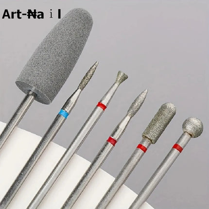 6Pcs Diamond Sand Nail Files Drill Cuticle Polishing Bit Nail Grinding Head Electric Manicure Set for Removing Acrylic Nails Gel