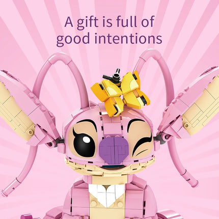 New Stitch Angel CP Building Blocks 2026- Large Piece Cartoon Toys with Moving Ears Kids Assembly Gift for  Boys Girls Birthday