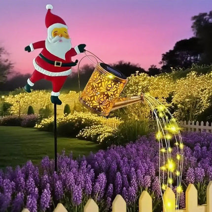 Christmas Solar Kettle Lights Garden Lawn Decorations Santa Claus Kettle Ground Lamp Solar LED Night Lights xmas Outdoor Decor