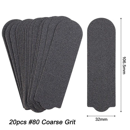 20PCS #80 180 Foot Rasp Profession Feet Care Hard Dead Skin Callus Remover Pedicure File Replacement For Stainless Steel Handle