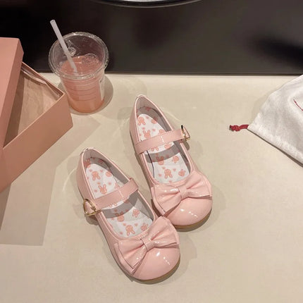 Lolita Mary Jane Shoes for Women Sweet Bowknot Round Toe Flat Shoes Cute Style Daily Princess Ballet Flats Sapatos Femininos