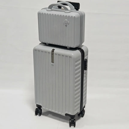 2-Piece Set, 20inch Rolling Luggage and Suitcase Combination, Pp Anti-Drop and Pressure-Resistant Hard Shell Material, Layered Storage, Zipper Closure