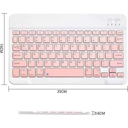 10 Inches Bluetooth Mouse Keyboard Set For Ipad Mobile Phone Tablet Universal Ultra-thin Wireless Pink Green - product image