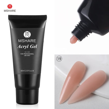MSHARE Poly Nails Acryl Gel 60ml Builder UV Led Acrylgel Nails Extensions Acrylic Pink White Clear Acrylatic Hema Tpo Free Gel