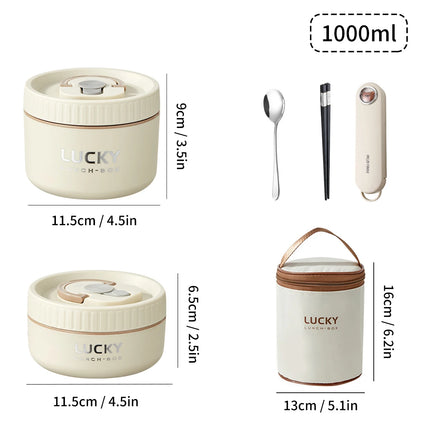 WORTHBUY Portable Sealed Thermal Lunch Box For Kids Stackable Microwave 304 Stainless Steel Bento Box Insulated Food Container