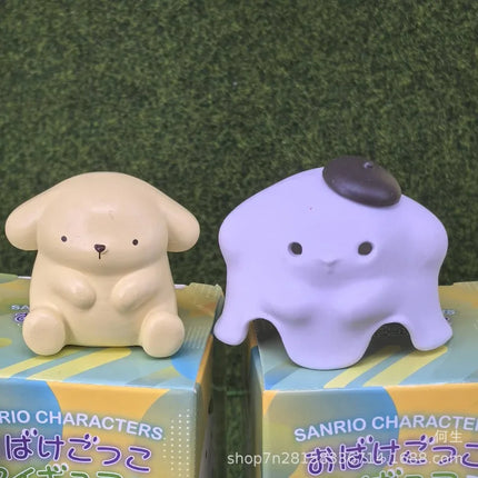 Sanrio Blind Box Toys Halloween Ghost Dress Up Figure Kuromi Hello Kitty Pochacco Hangyodon Doll Model Toys