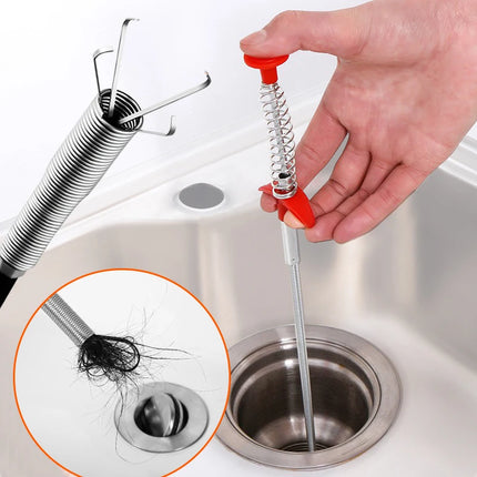 60cm Spring Pipe Dredging Tools, Drain Snake, Drain Cleaner Sticks Clog Remover Cleaning Household For Kitchen - product imag