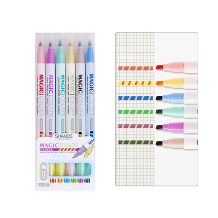 12pcs Double Ended Color Changing Highlighter Pens, Magic Markers for Journaling, DIY Crafts, School Office Drawing Supplies