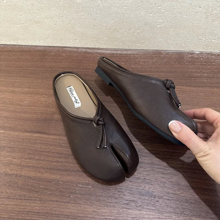 Outdoor Footwear Flats Split-Toe Slip Slippers Shoes Women Mules Fashion Strange Toe Female Slides Slippers Ladies Tabi Niajia