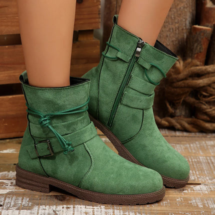 Autumn Fashion Women Round Toe Platform Wedges Comfortable Non-slip Ankle Boots Plus Size Shoes for Women 36-43 Women Footwear