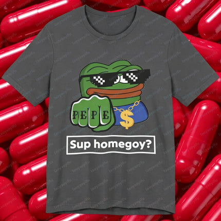 Pepe Frog Thug Tee Graphic Meme Shirt 4chan Bad Goy Harajuku Graphic T Shirts Funny Outdoors High Quality Cotton Short-sleev Top