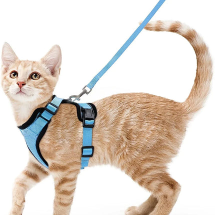 Adjustable Anti-Escape Small Cat Belt Kitten Harness Light Breathable Soft Pet Vest Wiring Harness Traction Belt Kitten Walking