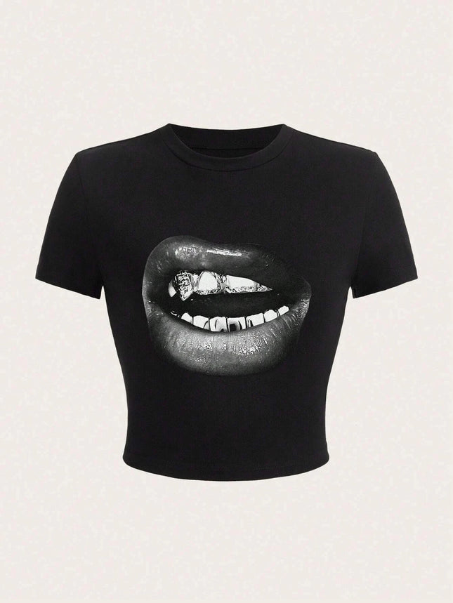 2026 Sommer Casual Minimalistisches LA Handzeichen Hip Hop Print Kurzarm Damen T-Shirt Crop Top Tee Y2k Damen Kleidung Frauen T-Shirt