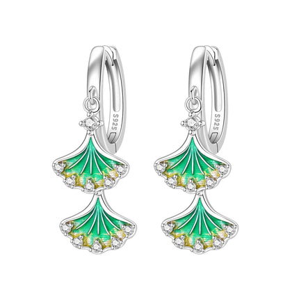 Orstarry Original 925 Sterling Silver Blue Iris Flower Earrings Women Hoop Earring Anniversary Jewelry Trendy Gifts