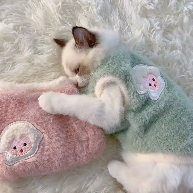 Adorable Autumn and Winter Cat Winter Clothes, Thickened Vest for Warmth, Anti-Fall Design for Puppies - product image 2