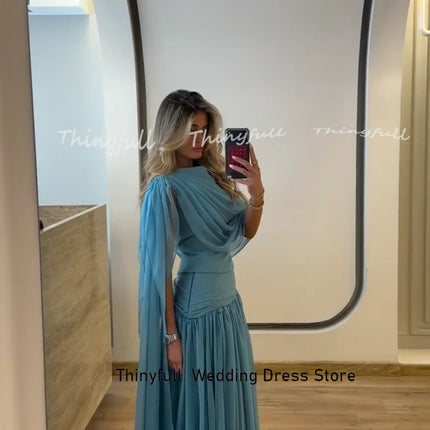 Thinyfull A-line Arab Prom Dress Sleeveless Chiffon Holiday Style Dress 2026 Long Formal Gown Robe De Soirée Customized