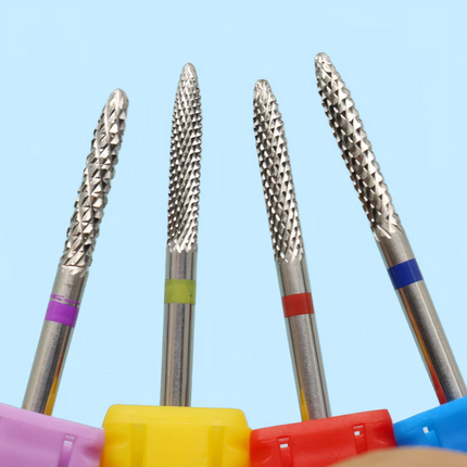 4PCS Rocket-Shaped Steel Nail Drill Bits Set, Cuticle Remover, Sharp & Durable, 2.35mm Shank, Professional Manicure & Pedicure N